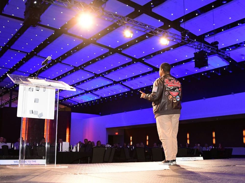 Speaker Standing on Stage